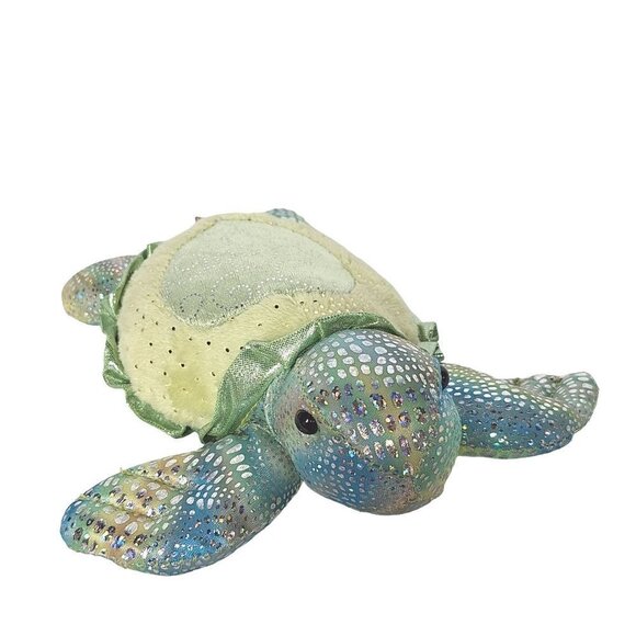 Aurora World Sea Foam Green Sparkle Sea Turtle Plush Stuffed Animal 2017 7.5" - Picture 1 of 7